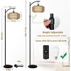 65"H Adjustable Height Standing Lamp With Remote 3 Color Temperatures For Living Room,Boho Style Floor Lamp With Rattan Shade For Bedroom-The Pop Home - 3 of 4