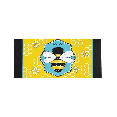 Evergreen Buzzing Bee Sassafras Indoor Outdoor Switch Doormat 1'10"x10" Multicolored