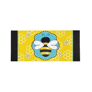 Evergreen Buzzing Bee Sassafras Indoor Outdoor Switch Doormat 1'10"x10" Multicolored - 1 of 4