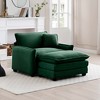 Corduroy Single Sofa with Footstool and Pillow, Deep Seat Lounge Chair for Living Room, Bedroom, Club - 2 of 4