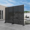 Lirago Metal Outdoor Privacy Screen Freestanding Patio Decorative Screens 72"x47" Black - 2 of 4