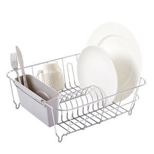 Chrome Plated Steel 2-Piece Small Dish Drainer by Sweet Home Collection® - 1 of 4