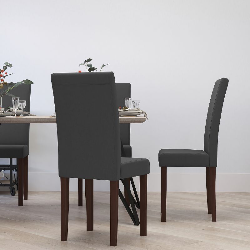 Merrick Lane Mid-Century Panel Back Parsons Accent Dining Chair - Set of 6, 4 of 10