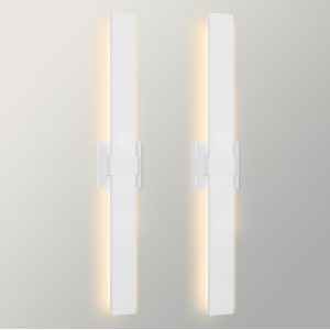 LamQee Long Outdoor Wall Lights 2-Pack, Modern White Exterior Lighting Fixtures for House LED Linear Outdoor Wall Sconce Outside Wall Mount Lighting - 1 of 4