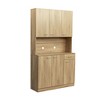 NicBex 71" Tall Kitchen Buffet Cabinet with 6-Doors Multifunctional Sideboard Cabinet with 1-Open Shelves and 1-Drawer for bedroom, Oak - 4 of 4