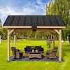 EROMMY 11x12 FT Hardtop Gazebo with Waterproof Asphalt Roof and Solid Wood Frame - 2 of 4