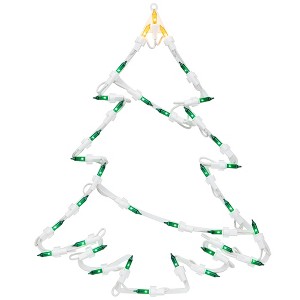Northlight Lighted Christmas Tree Window Silhouette Decoration - 15" - Green and Yellow Lights - 1 of 4