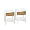 NicBex Set of 1/2,15.74 Inch Rattan Nightstand with Drawer,End Table with Open Shelf and Metal Legs for Bedroom,Living Room - 2 of 4