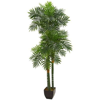 Nearly Natural 5.5-ft Triple Areca Palm Artificial Tree