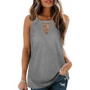 Women's Keyhole Tank Top - Shirley Stone - 1 of 3