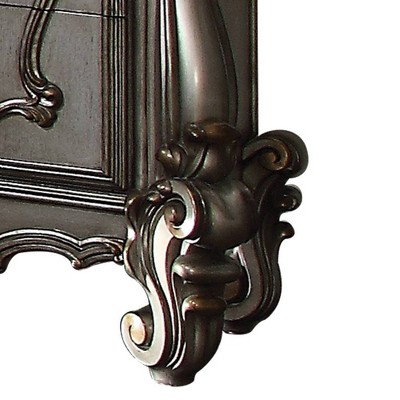 Antique Platinum 2-Drawer Nightstand with Scrolled Legs