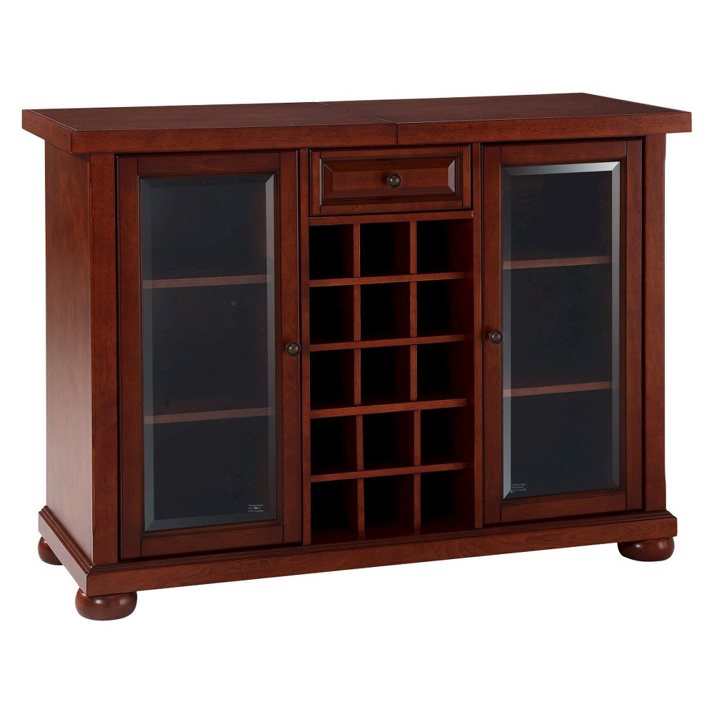 Photos - Display Cabinet / Bookcase Crosley Alexandria Sliding Top Bar - Vintage Mahogany 