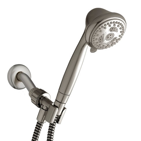 Waterpik Powerspray Plus Brushed Nickel Plastic 6 Settings Showerhead 1 ...