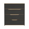 Drawer Dresser 35"H, Four Drawers, Superior Top, Black / Light Oak - 3 of 4