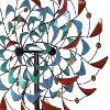 Sunnydaze Rainbow Breezes Powder-Coated Iron Wind Spinner - 84" H - Red, Blue, Yellow, and Turquoise - 2 of 4