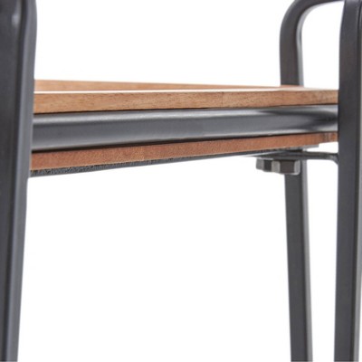 Cooper Black Metal and Wood Bar Cart with Storage