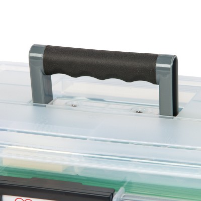 Clear Portable Weatherproof Letter-Size File Box with Organizer Lid