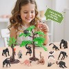 16-Piece Apes & Monkeys Figurine Set with Trees, Mini Animal Toys for Kids Parties, Gifts & School Projects - 4 of 4
