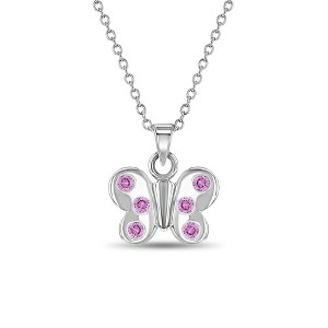 Girls' Fluttering Butterfly Sterling Silver Necklace - In Season Jewelry - 1 of 4