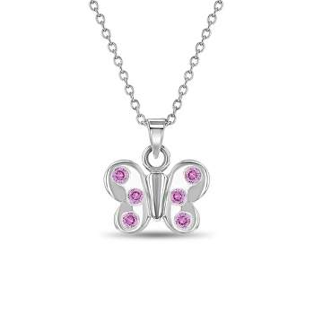 Girls' Fluttering Butterfly Sterling Silver Necklace - In Season Jewelry