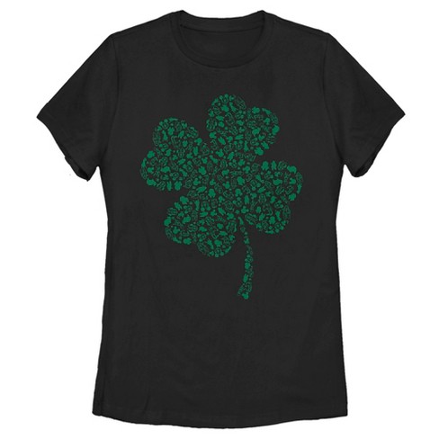 Women's Mickey & Friends Shamrock Friends T-shirt - Black - Medium : Target