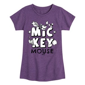 Girls' - Disney - Mickey Mouse Doodle Fitted Short Sleeve Graphic T-Shirt - 1 of 4