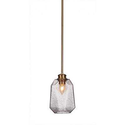 Toltec Lighting Rocklin 1 - Light Pendant in  New Aged Brass with 6.25" Smoke Shade