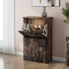 ZHUTA Shoe Cabinet,Hidden Slim Narrow Shoe Rack Cabinet with 2 Drawers for Entryway, Foyer,Hallway,Bedroom,Original Wood Color - 2 of 4