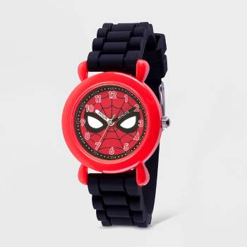 Kids' Marvel Spider-Man Plastic Time Teacher Watch - Black