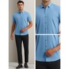 INSPIRE CHIC Men's Button Down Short Sleeve Solid Color Business Dress Shirts - 4 of 4