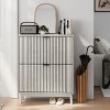 TIRAMISUBEST Gray Mobile Shoe Storage Cabinet with 2 Flip-Up Drawers - Space Saving Entryway Organizer - 2 of 4
