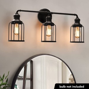 24-in 3-Light Matte Black LED Industrial Vanity Light - 1 of 4