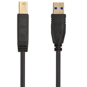 Monoprice USB 3.0 Type-A to Type-B Cable - 6 Feet - Black, Compatible With Monitor, Scanner, Hard Disk Drive, USB Hub, Printers - Select Series - 1 of 4