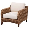 bali & pari Vevina Mahogany Wood and Woven Seagrass Arm Chair White/Natural Brown/Dark Brown: Polyester Upholstery, No Assembly Required - 2 of 4