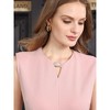 INSPIRE CHIC Women's Sleeveless Choker V Neck Trendy Work Knee Length Pencil Dress - 4 of 4