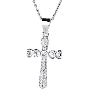 Clotth Sterling Silver Cross Necklace for Women - 925 Silver Choker with Cubic Zirconia,Faith-Based Accessory for Wedding,Birthday - 1 of 4