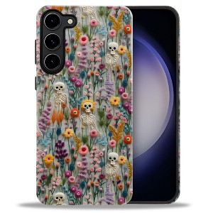 BONGEEK Case Compatible with Samsung Galaxy S23 Plus,Scratch Resistant Hybrid 2-Layer Hard Shell Bright Phone Case, Bloom Floral Halloween - 1 of 4