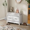 Infurnic Decorative Storage Cabinets Shoe Bench with Removable Cushion,Hidden Storage for Living Room, Entryway, and Hallways, White, 43"*15"*18.1" - 2 of 4