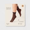 Women's Ruffle Trim Knit Leopard Print Anklet Socks - A New Day™ Brown/Black One Size - 2 of 2