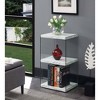 27.75" SoHo 3 Tier Tower Bookcase White Faux Marble - Breighton Home: Clear Glass Sides, Modern Style - 2 of 3