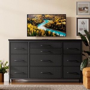 10-Drawer Dresser & TV Stand with Power Outlet, Bedroom Storage with Metal Frame for 55'' TV, Entryway, Closet - 1 of 4