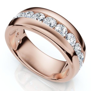 Pompeii3 1 1/2Ct Men's Diamond Wedding Anniversary Ring 10k Gold Channel Set Lab Created - 1 of 4