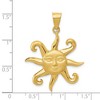 Black Bow Jewelry 14k Yellow Gold Large Satin and Polished 2D Sun Pendant - 3 of 4