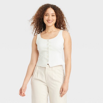 Women's Button-front Tank Vest - A New ...