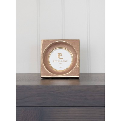 Petal Lane 4"x4" Small Square Circle Table Frame: Luxury Glam Decor, Resin Material, Easel Back Display