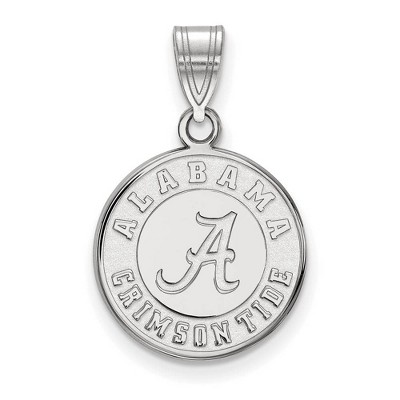 Black Bow Jewelry 14k White Gold Alabama Crimson Tide NCAA Medium Pendant