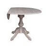 Kayden Round Dual Drop Leaf Pedestal Table Washed Gray Taupe - International Concepts - 3 of 4