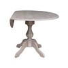 Kayden Round Dual Drop Leaf Pedestal Table Washed Gray Taupe - International Concepts - image 3 of 4