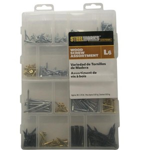 Steelworks L6 No.6, No.8 X Assortment in. L Phillips Zinc-Plated Wood Screw Assortment 6 pk - 1 of 1