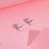 Girls' Classic Crescent Moon Screw Back Sterling Silver Earrings - In Season Jewelry - 4 of 4
